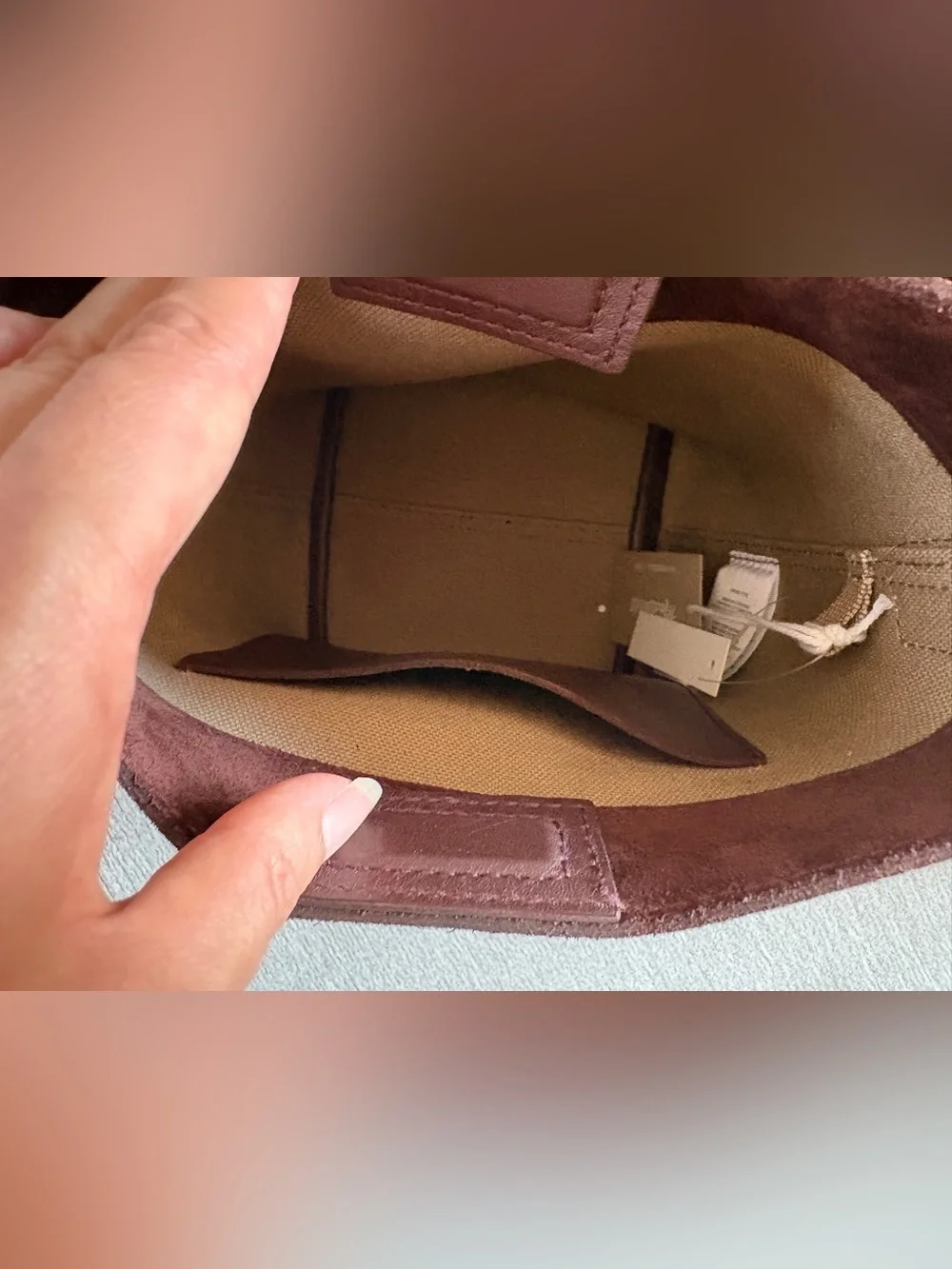 Madewell the essential mini bucket tote in suede